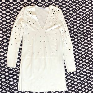 Zara long sleeve white dress with sequins